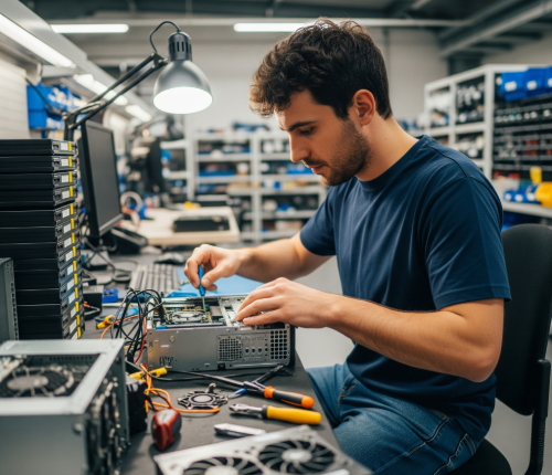 Technician performing computer hardware fix in Oxford at Oxford Laptop Repairs
