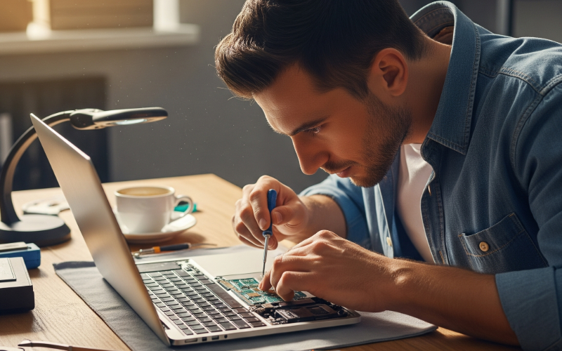 technician repairing laptop in Oxford